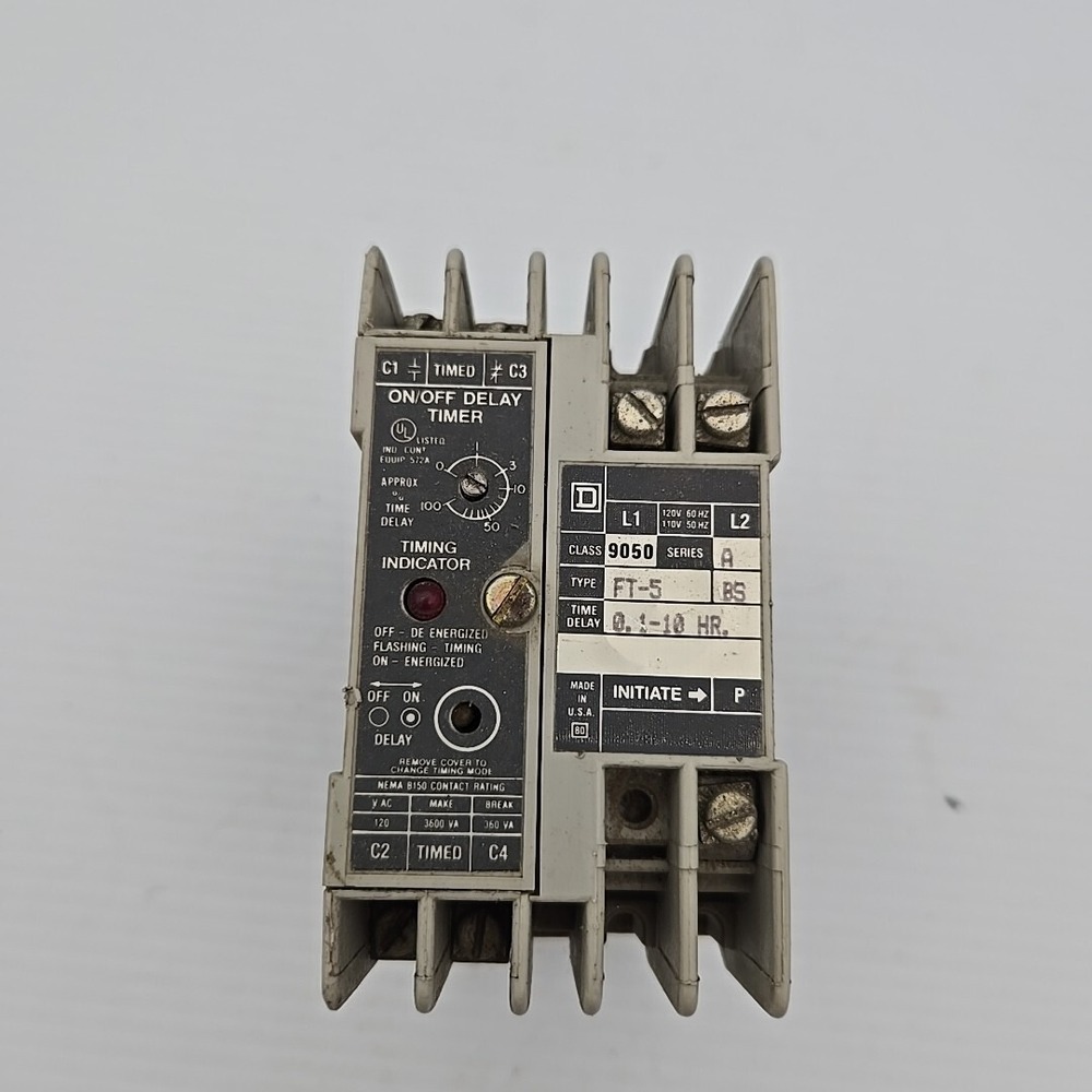 Square D 9050 FT-5 Timing Relay 110-120V 50/60Hz On/Off Delay Timer